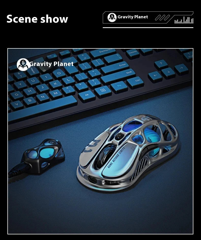 In Stock Gravastar Genuine M1 Gamer Mouse Magnesium Alloy Wireless Bluetooth Mouse 8k Receiver Rgb Low Latency Gaming Mice