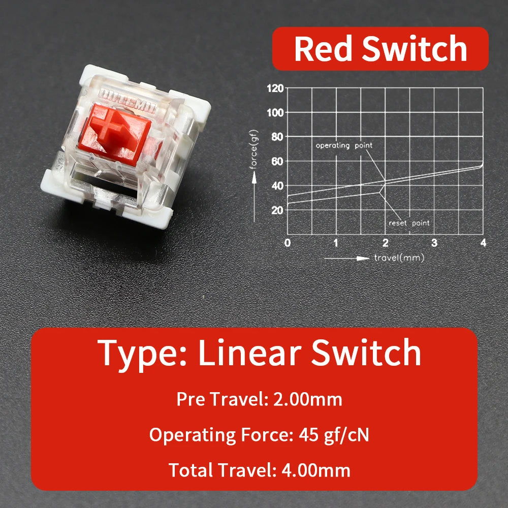 Outemu Switch for Keyboard 3Pin Linear Tactile Clicky Silent Switches for Mechanical Keyboards Gray White Red Blue Gaming Switch