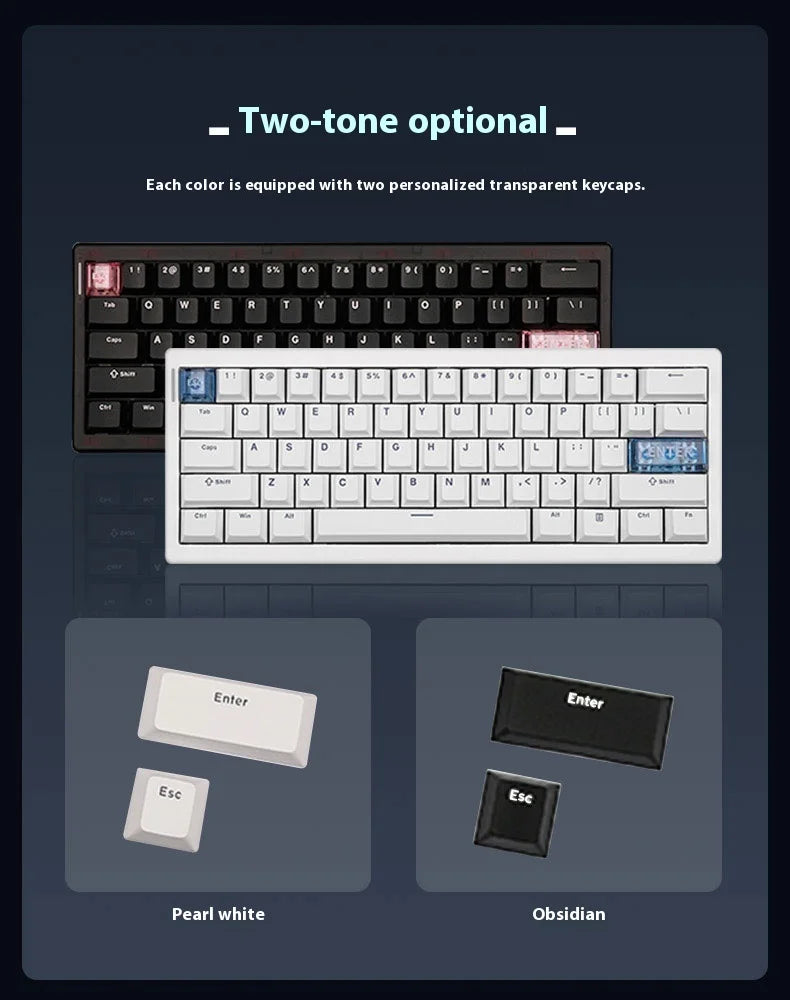 Cidoo QK61 VIA/Qmk Mechanical Keyboard 3-Mode 2.4G Bluetooth Wireless Wired Gasket Customization Gaming keyboard For PC Laptop