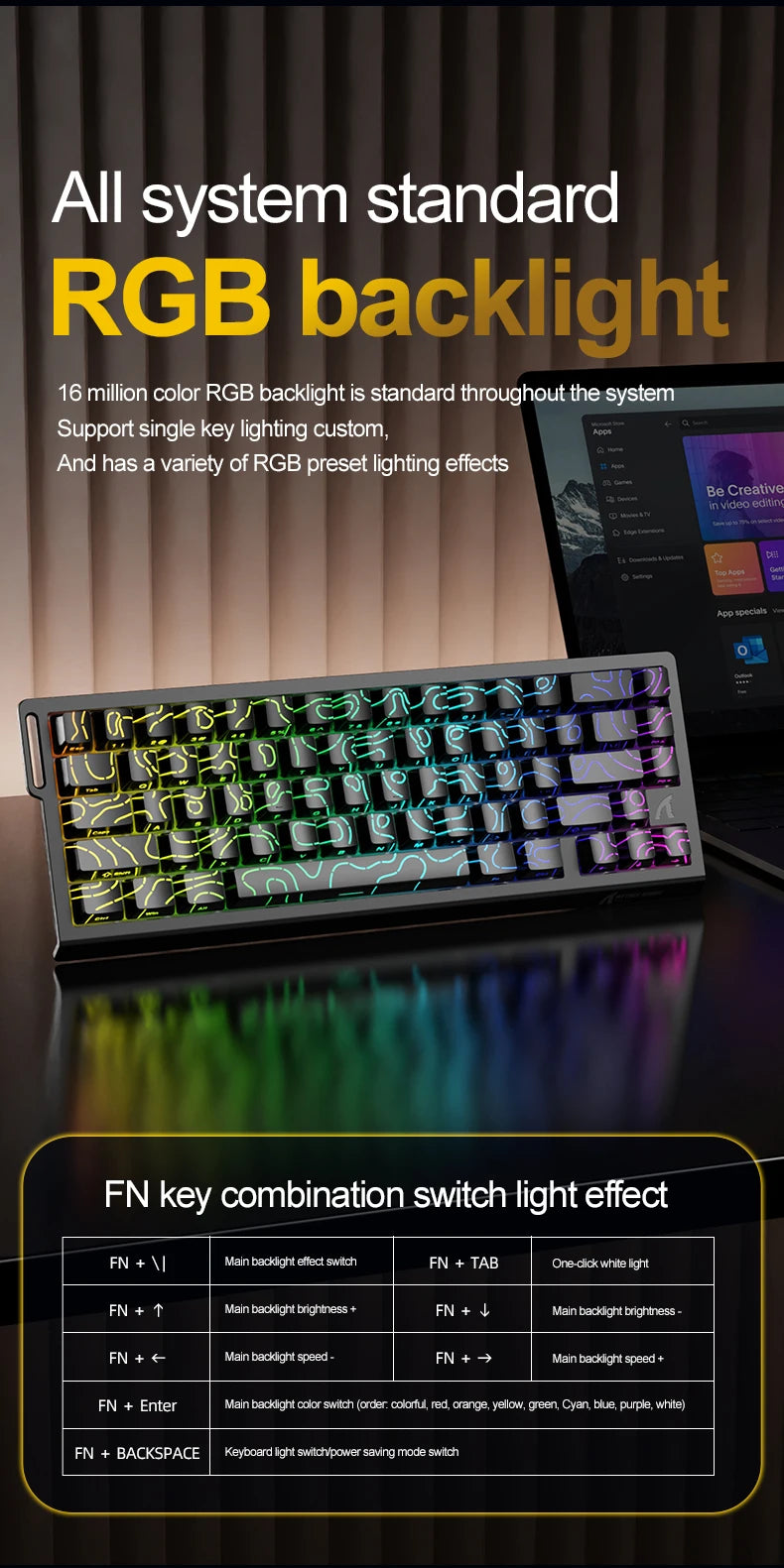 ATTACK SHARK X68HE Magnetic Keyboard Red Wired Mechanical for Pro Gaming 0.01mm Rapid Trigg 8000Hz SOCD/Rs 0.125ms 128K Rate