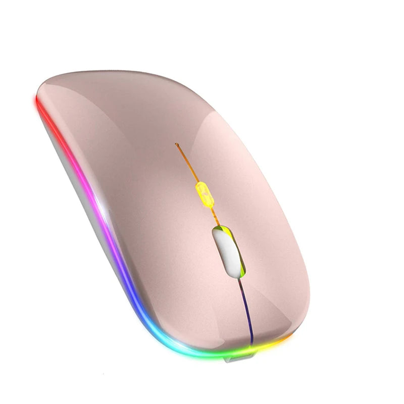 Dual-mode Bluetooth 5.1 Mouse 2.4G Wireless Mouse Rechargeable Silent RGB Backlit Gaming Mouse 1600 DPI Mice for Laptop Tablet