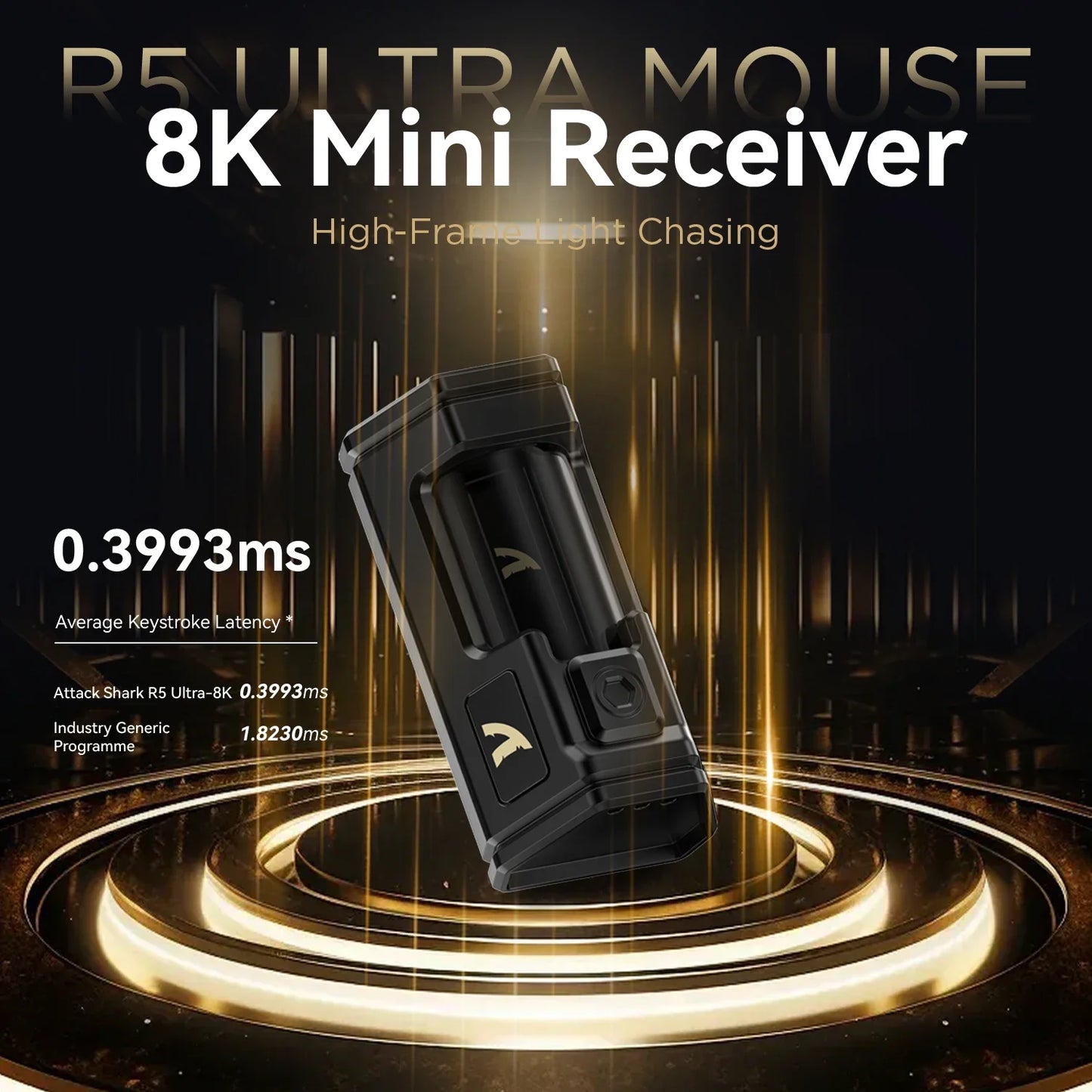 ATTACK SHARK R5 Ultra Carbon Fiber Wireless Gaming Mouse PixArt PAW3950MAX Gaming Sensor 42000DPI 8000Hz MCU Nordic 52840 For PC