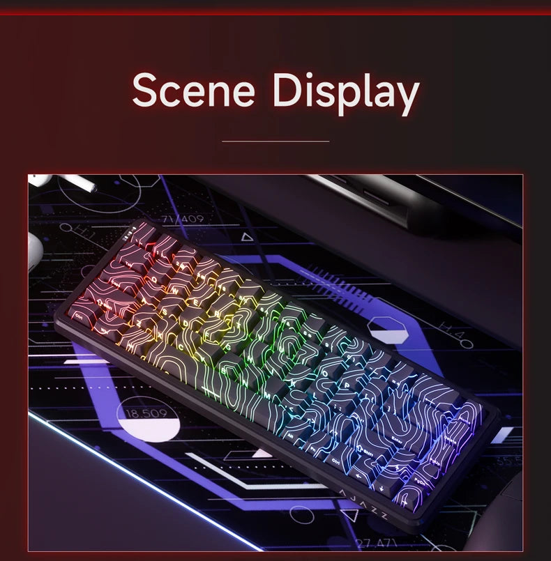 AJAZZ AK680 MAX Mechanical Keyboard HE Hall Effect Switch 60% 8k/1K RGB Wired/Wireless Gaming Rapid Trigger Magnetic Keyboard