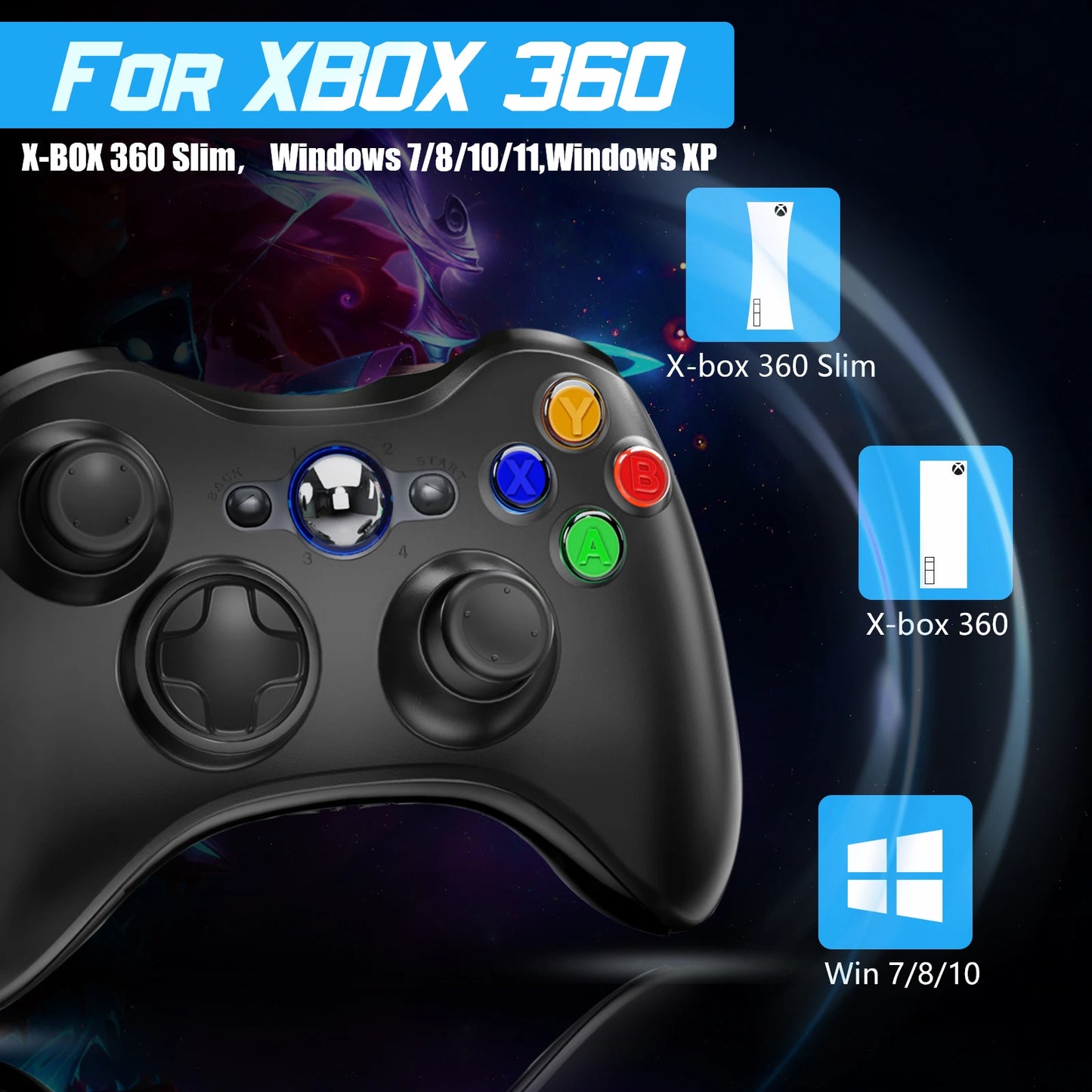 2.4G Xbox 360 Gamepad Wireless/Wired Controller Supports Xbox 360/360 Slim/Pc/Steam Gamepad For  Pc Game Controller Joypad