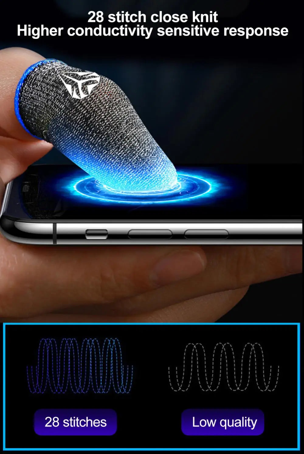 10 Pcs Mobile Game Fingertip Gloves Sweatproof Anti-slip Touch Screen Finger Sleeve Breathable Gaming Fingertip Cover For Gamer