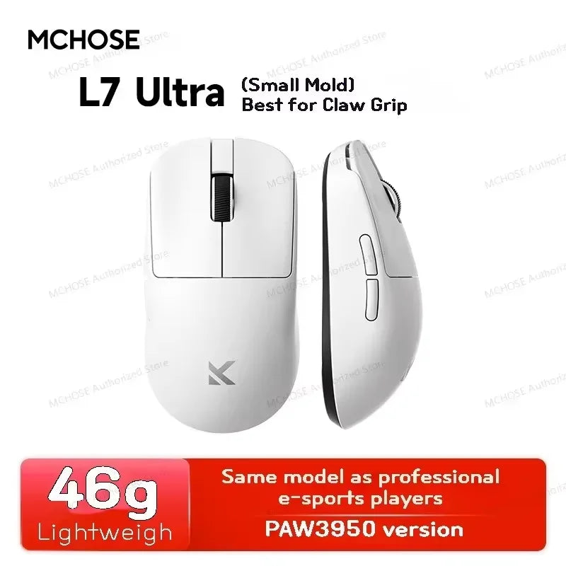 Official MCHOSE L7 Ultra Wireless Gaming Mouse PAW3950 E-Sport Sensor Realtek Flagship Master TOPSPEED 8K Polling Rate 39g Mice