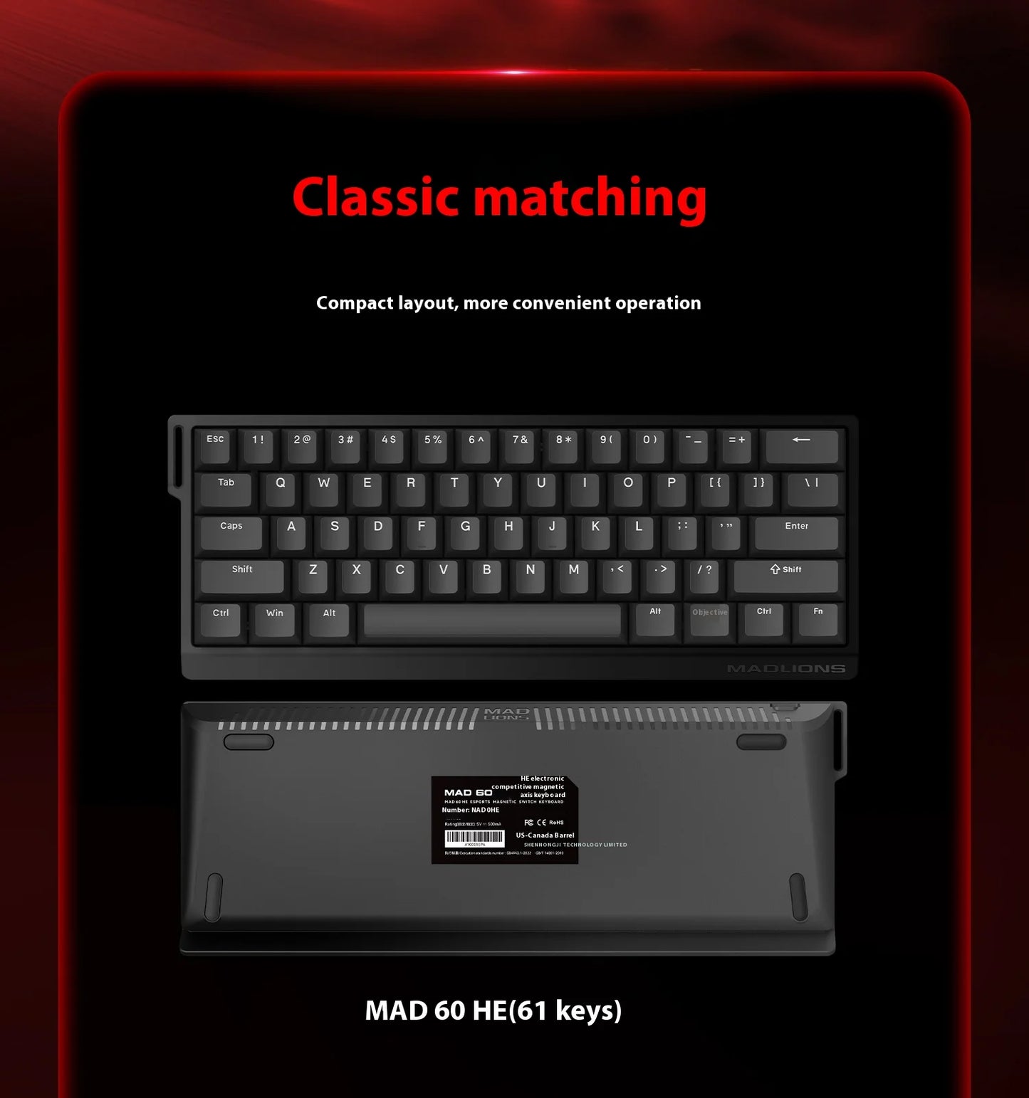 Madcatz Mad60 Mad68 HE 8k Mechanical Keyboard Magnetic Switch Wired 60% 68% Gaming Keyboards Rapid Trigger Rgb Customs Keyboards