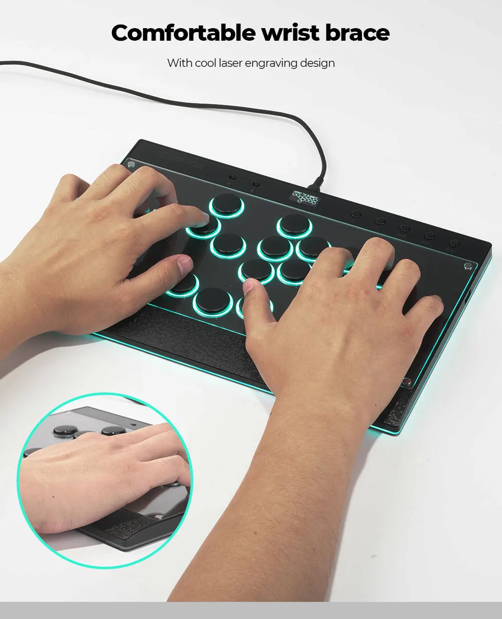 Haute42 C16 Magnetic Hitbox Leverless Arcade Stick Controller For Ps4 /PS5/Switch Button Rim Stickless Hitbox Fightstick