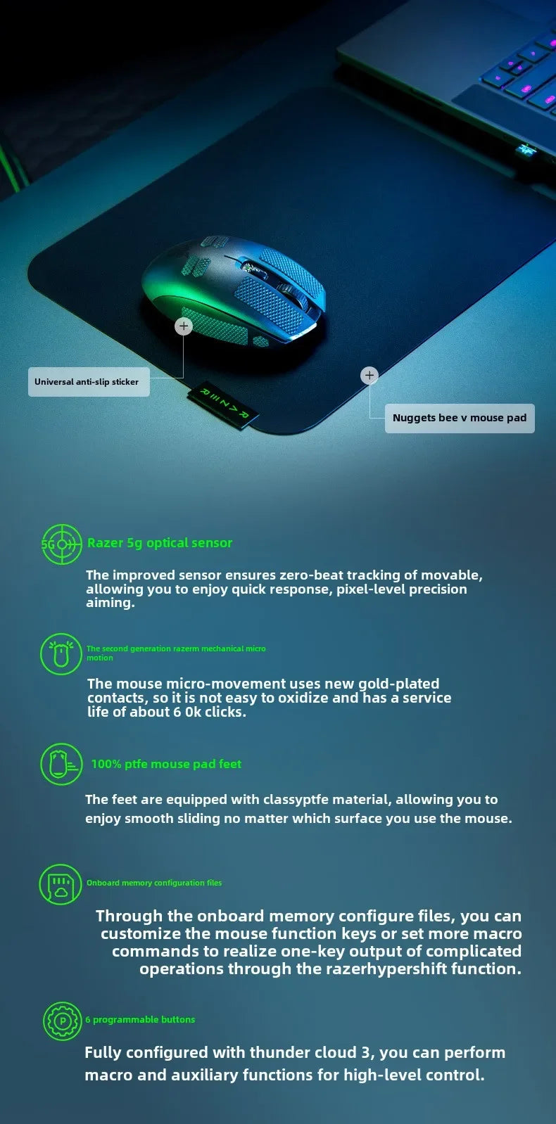 Razer Orochi V2 Mobile Wireless Gaming Mouse Lightweight 2 Wireless Modes 5G Mice Advanced 18K DPI Optical Sensor