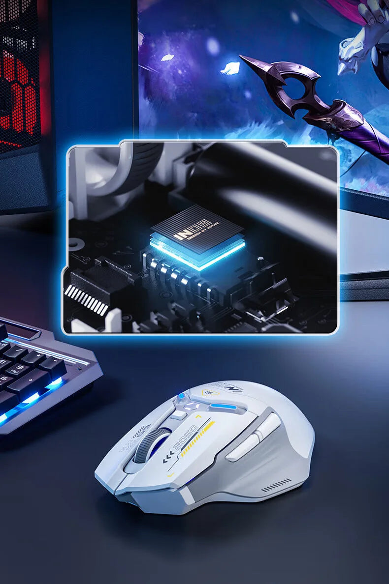 Inphic IN9 Wireless Gaming Mouse Rechargeable PAW3311 Bluetooth Mouse RGB Lighting Effect Desktop Computer Laptop Universal