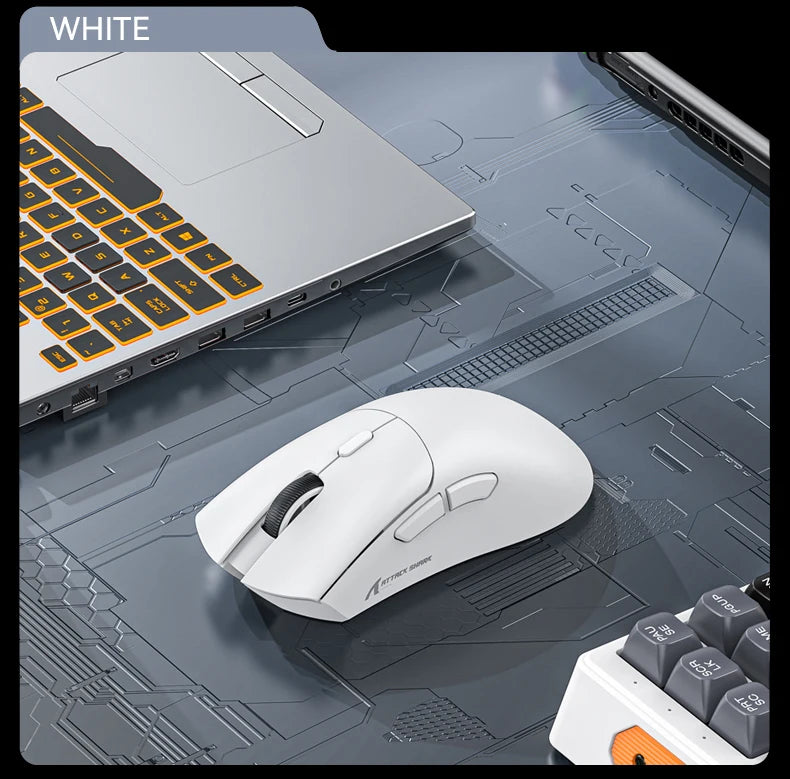 Attack Shark R1 1000Hz Bluetooth Mouse,18000dpi,PAW3311,Tri-mode Connection, Macro Gaming Mouse