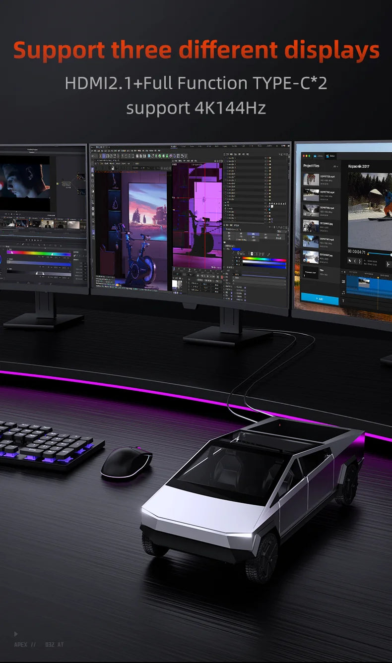 Cybertruck Gaming Mini PC AMD RYZEN5 7640HS/RYZEN7 8845HS Support WIN10 LINUX with  2xDDR5 HDMI Full-funtion TYPE-C  Computer