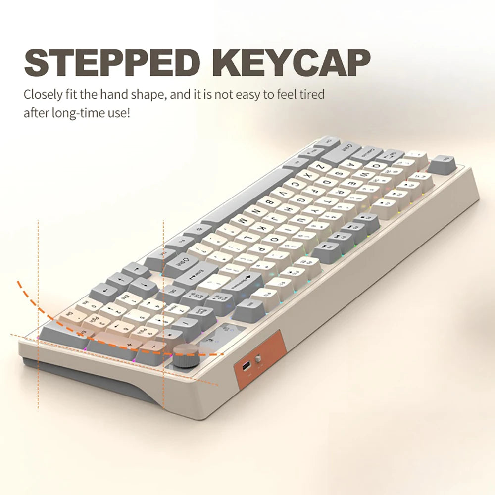 Dual Bluetooth Mechanical Keyboard Dual Modes BT5.0 2.4G Wireless Keyboard RGB Backlight Gaming Keyboard For  PC Laptop Tablet