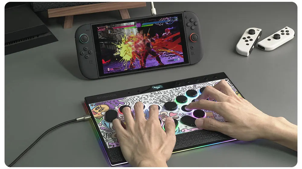 Haute42 Magnetic Stickless Arcade Controller Keyboard C16-S Hitbox Leverless Controller For PC/PS4/PS5/Switch Fight Stick Hitbox