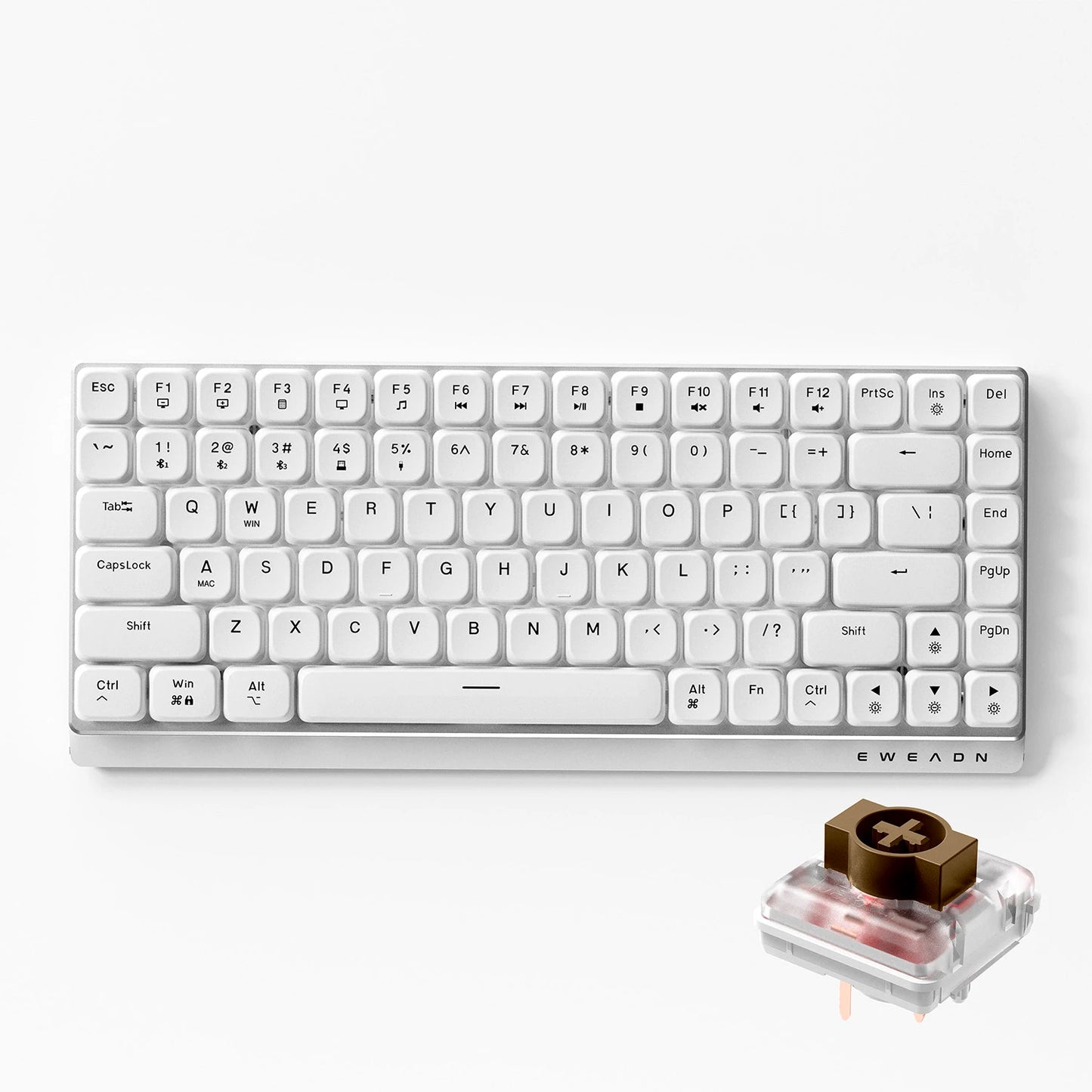 EWEADN MK84 Low Profile Gaming Mechanical Keyboard silent Wireless Bluetooth 3mode Portable Slim Keyboard aluminum alloy panel
