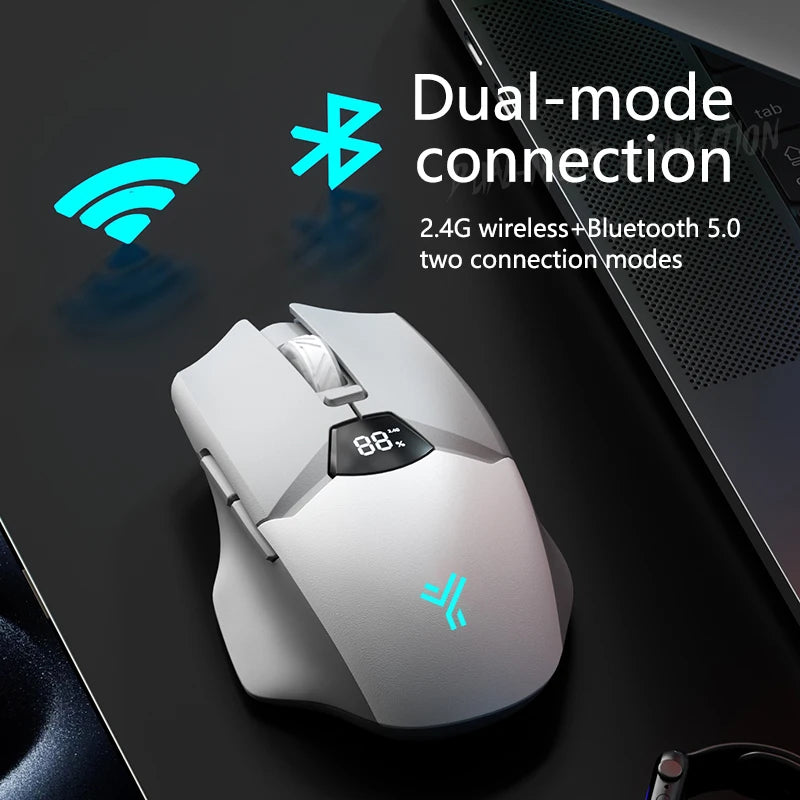 Warvank SX01 Bluetooth Wireless Mouse Smart Screen Battery Level Display Silent Office Mouse  600mAh Rechargeable Gaming Mouse