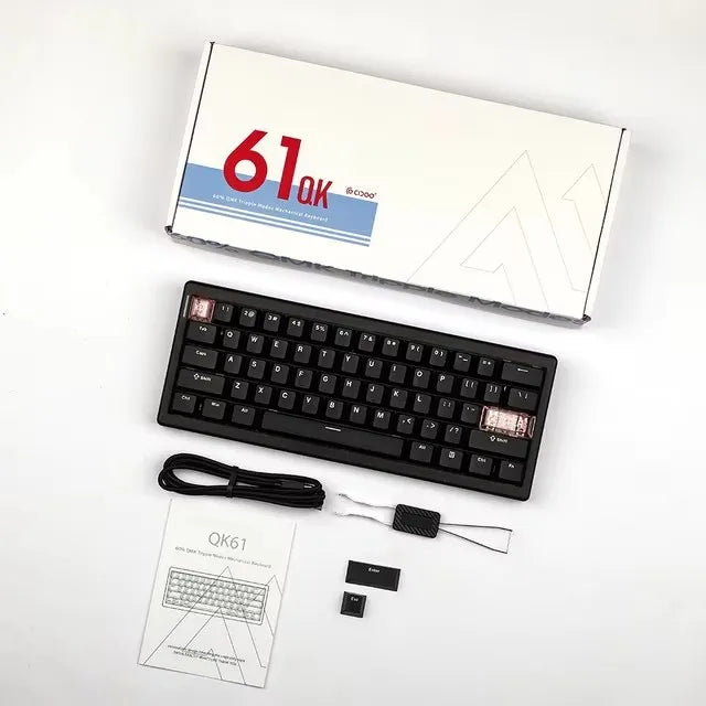 Cidoo QK61 VIA/Qmk Mechanical Keyboard 3-Mode 2.4G Bluetooth Wireless Wired Gasket Customization Gaming keyboard For PC Laptop