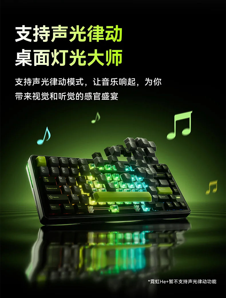 New VGN Ultra Pro He Neon Series Three-Mode Wireless Bluetooth Magnetic Axis Gaming Gasket Hot-Swappable Rgb Mechanical Keyboar