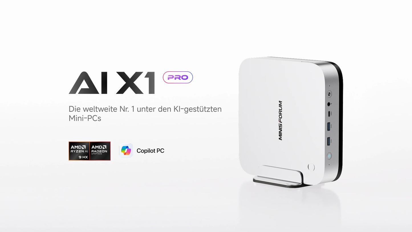 MINISFORUM AI X1 Pro Mini PC AMD Ryzen AI 9 HX 370 DDR5 96GB 2TB WiFi 7 Copilot AI 135W Adapter Dual 2.5G LAN Office PC Gaming