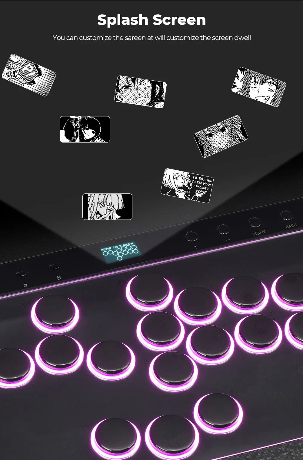 Haute42 C16 Magnetic Hitbox Leverless Arcade Stick Controller For Ps4 /PS5/Switch Button Rim Stickless Hitbox Fightstick