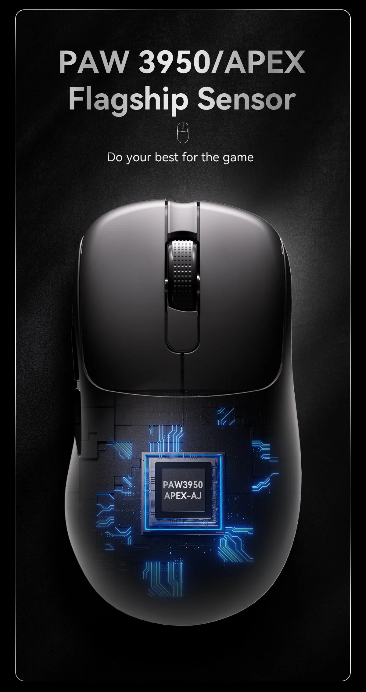Ajazz AJ179 Apex PAW3950 Wireless Gaming Mouse with RGB Charging Dock, Computer Macro Mouse Gamer,Lightweight Ergonomic PC Mice