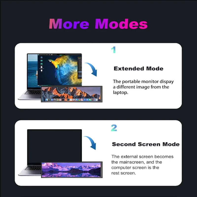 Long strip mainframe temperature control display mobile phone and computer secondary screen 8.8-inch touch screen