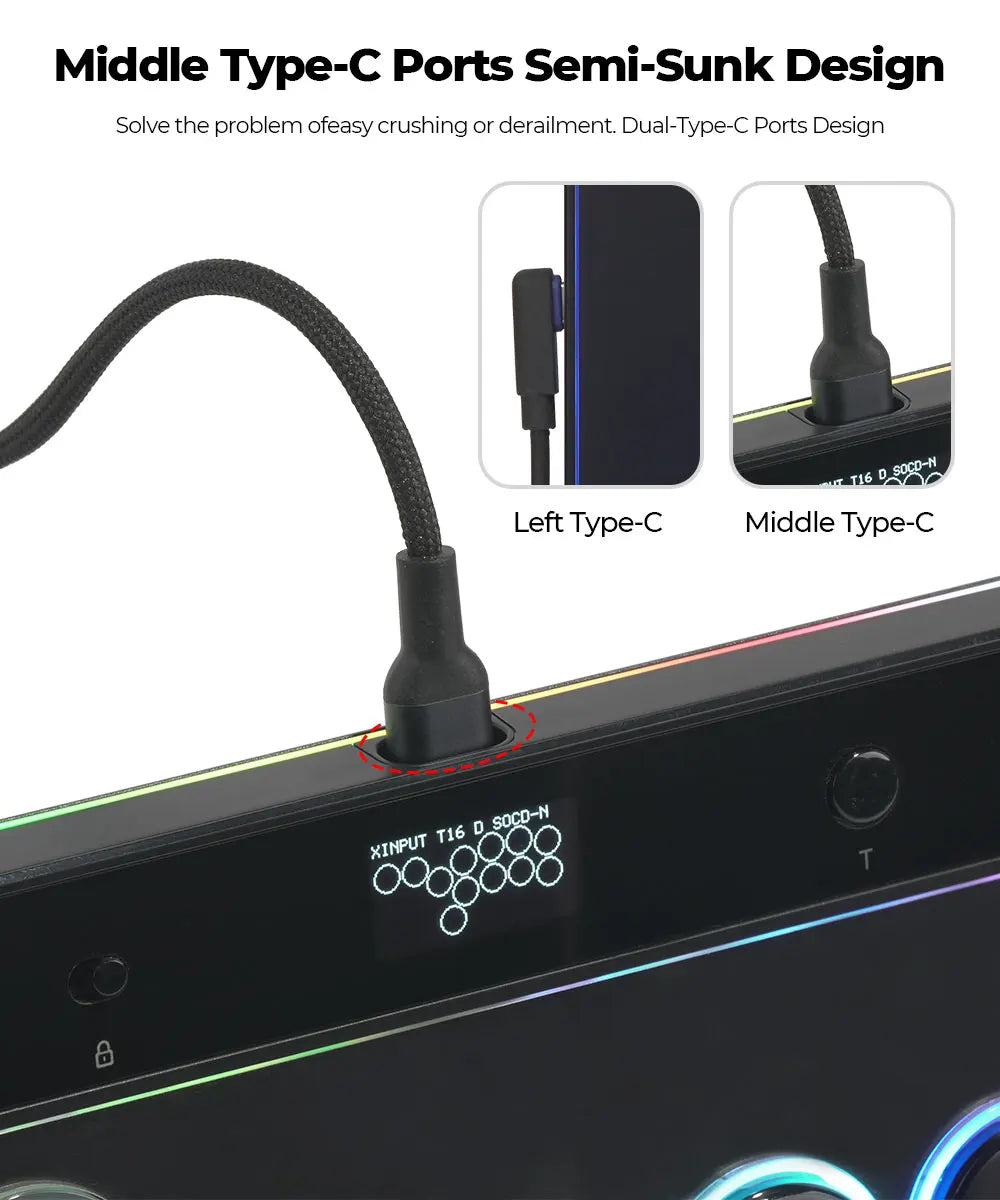 Haute42 Magnetic Stickless Arcade Controller Keyboard C16-S Hitbox Leverless Controller For PC/PS4/PS5/Switch Fight Stick Hitbox
