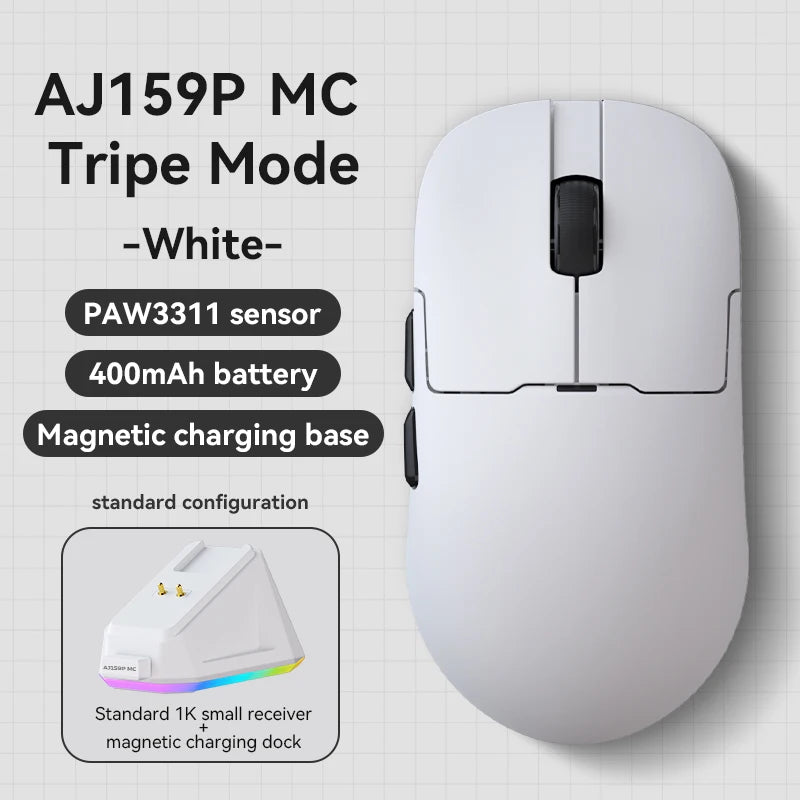 AJAZZ AJ159 APEX/AJ159PRO Wireless Gamer Mouse with RGB Magnetic Charging Base Lightweight  AJ159P Gaming Mouse for PC Laptop