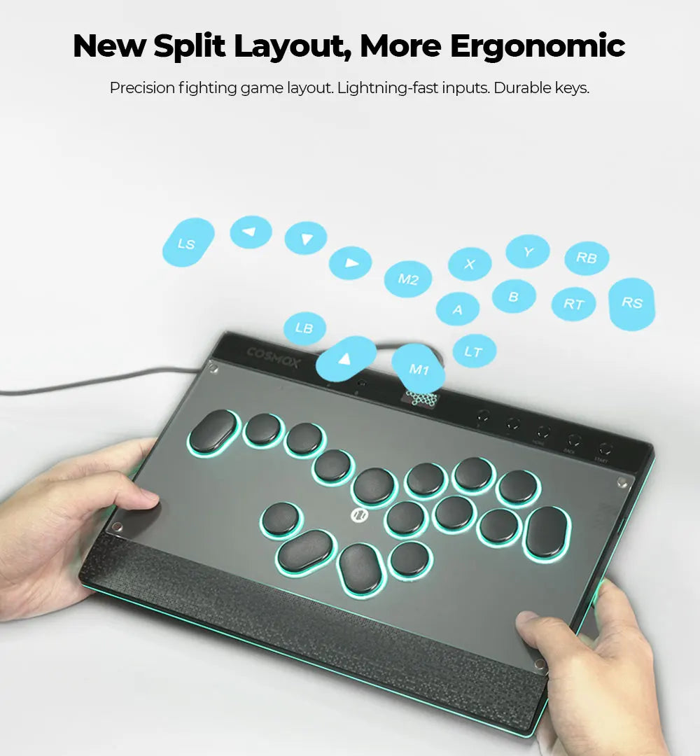Haute42 Magnetic Stickless Arcade Controller Keyboard C16-S Hitbox Leverless Controller For PC/PS4/PS5/Switch Fight Stick Hitbox