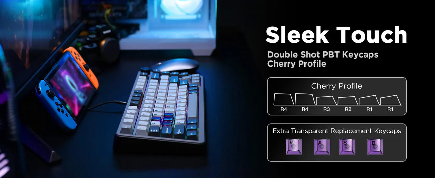 YUNZII RT75 Rapid Trigger Gaming Keyboard, Hall Effect Magnetic Mechanical Keyboards for Gamers, RGB 75% Keyboard for Mac/Win