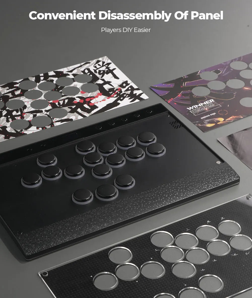 Haute42 C16 Magnetic Hitbox Leverless Arcade Stick Controller For Ps4 /PS5/Switch Button Rim Stickless Hitbox Fightstick