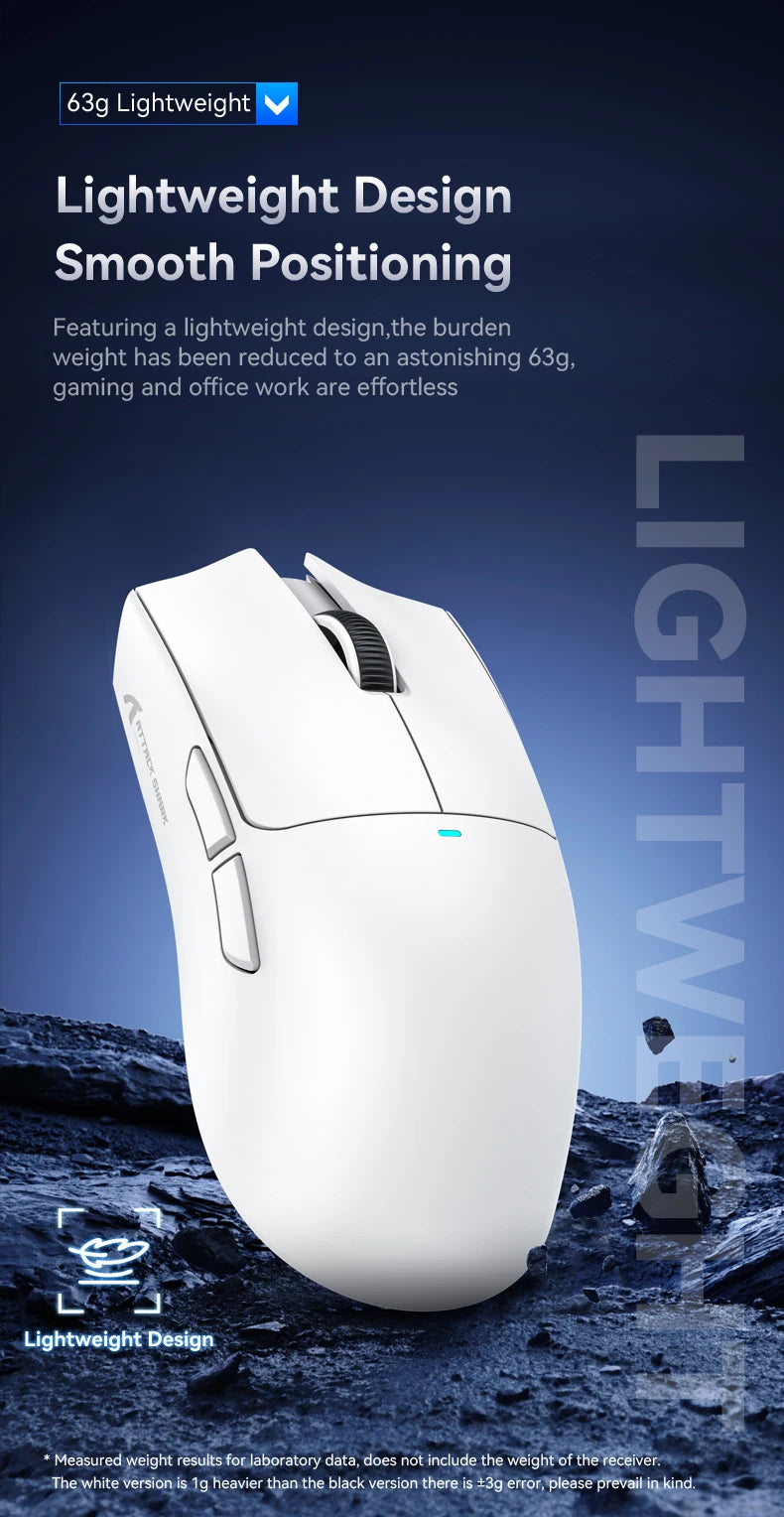 Attack Shark X11 3-Mode Connection /2.4GHz/Bluetooth ,PAW3311 ,400IPS,22K000DPI,RGB ,PC  Wireless Gaming Mouse