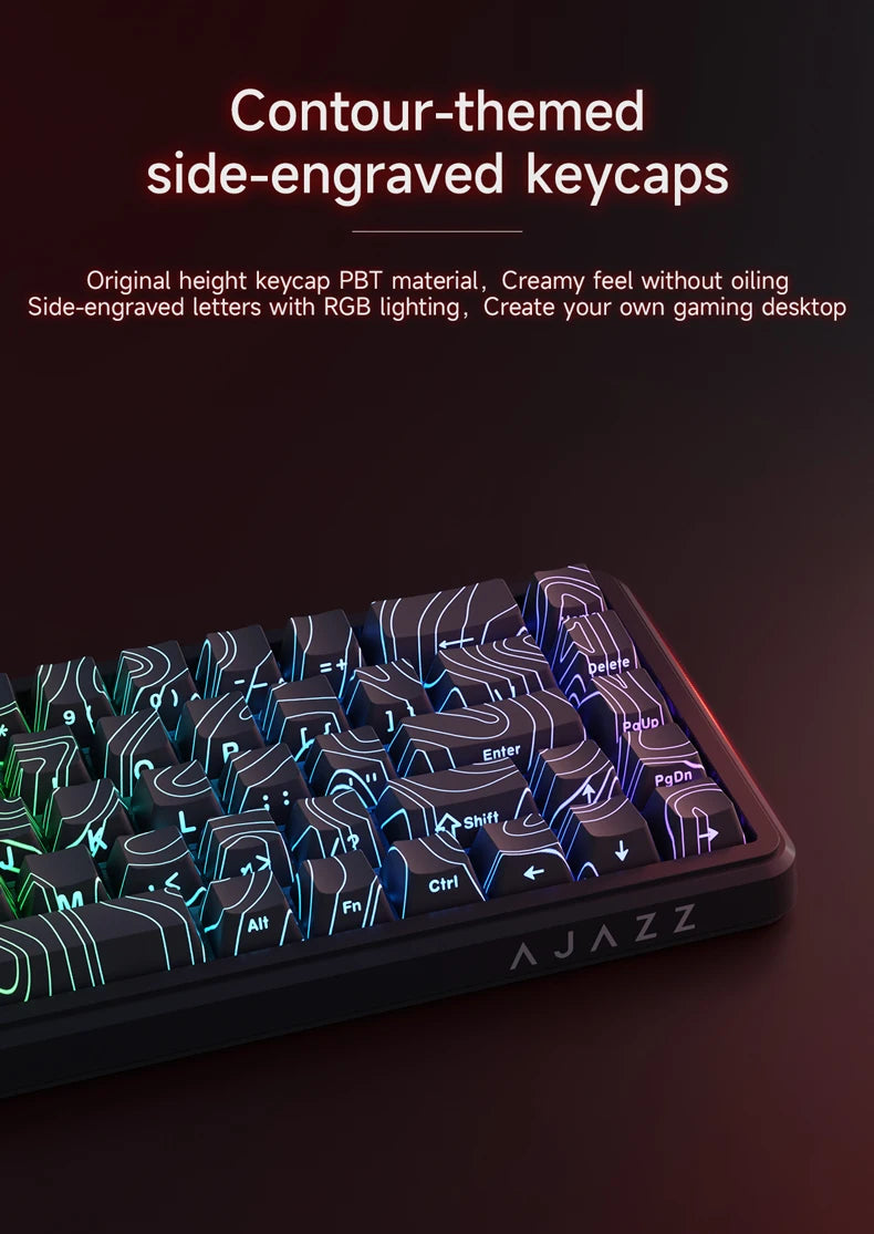 AJAZZ AK680 MAX Mechanical Keyboard HE Hall Effect Switch 60% 8k/1K RGB Wired/Wireless Gaming Rapid Trigger Magnetic Keyboard