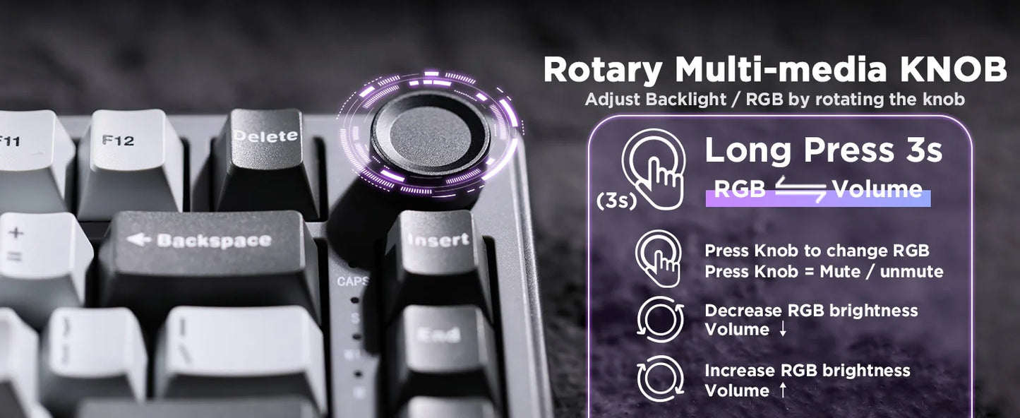 YUNZII RT75 Rapid Trigger Gaming Keyboard, Hall Effect Magnetic Mechanical Keyboards for Gamers, RGB 75% Keyboard for Mac/Win