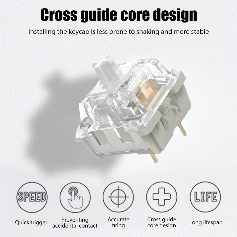 KTT Kang White V3 Switches Mechanical Keyboard accessories Switch 3Pin Custom Cherry RGB SMD Gaming Compatible With MX Switch