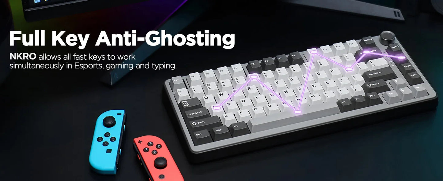YUNZII RT75 Rapid Trigger Gaming Keyboard, Hall Effect Magnetic Mechanical Keyboards for Gamers, RGB 75% Keyboard for Mac/Win