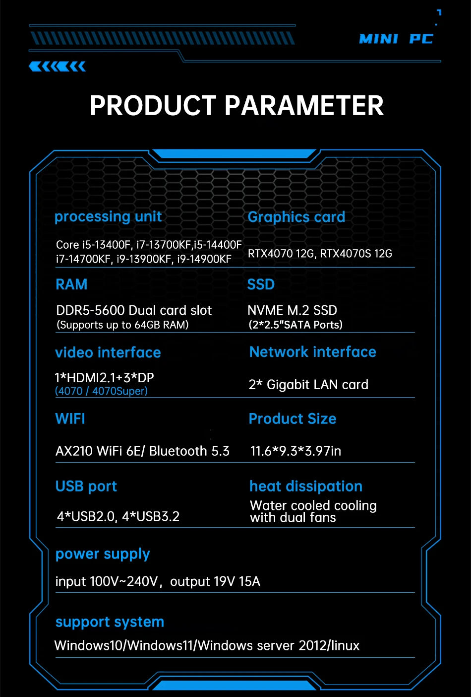 MSECORE  SL800 Liquid cooled computer Gaming PC Intel Core I5  I7 I9 RTX4070 12G Windows 11  DDR5 NVMe SSD Desktop Gaming PC