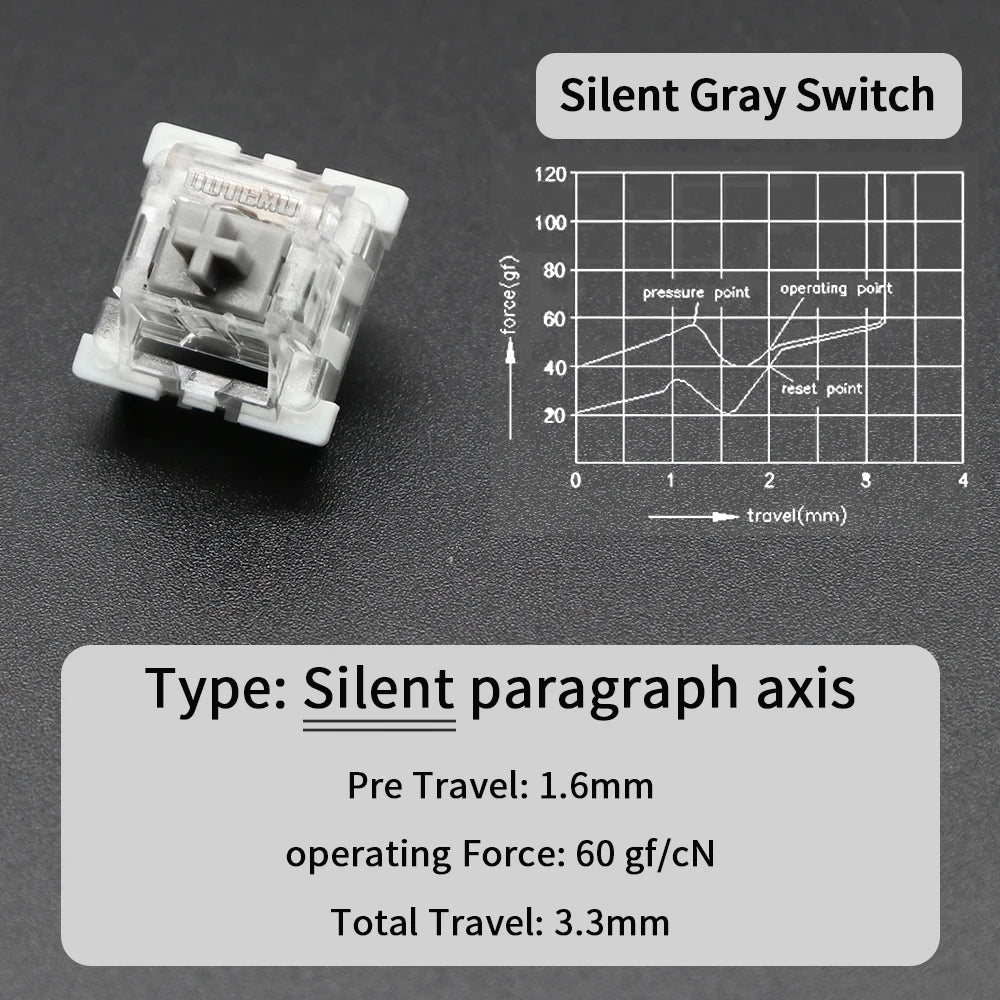 Outemu Switch for Keyboard 3Pin Linear Tactile Clicky Silent Switches for Mechanical Keyboards Gray White Red Blue Gaming Switch