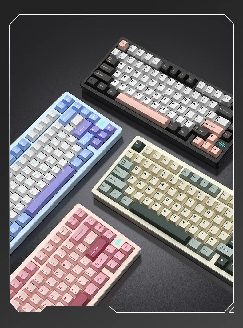 PMO WAVE75 Mechanical Gamer Keyboard RGB Customize Wireless USB/2.4G/Bluetooth 3Mode CNC Esports Gaming Keyboard Office Gifts