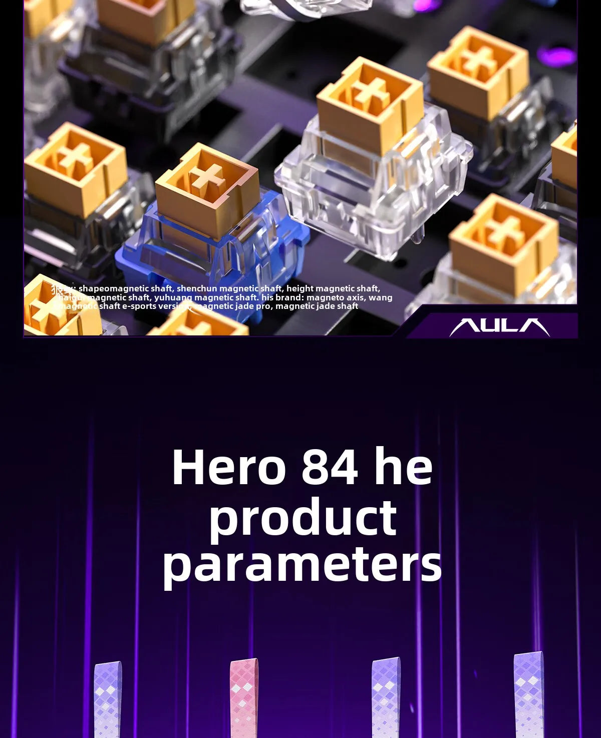 New AULA HERO 84HE 8K INSTOCK Magnetic Switch Gaming Keyboard E-sport Custom RGB Mechanical Keyboard Ergonomics Game Accessories