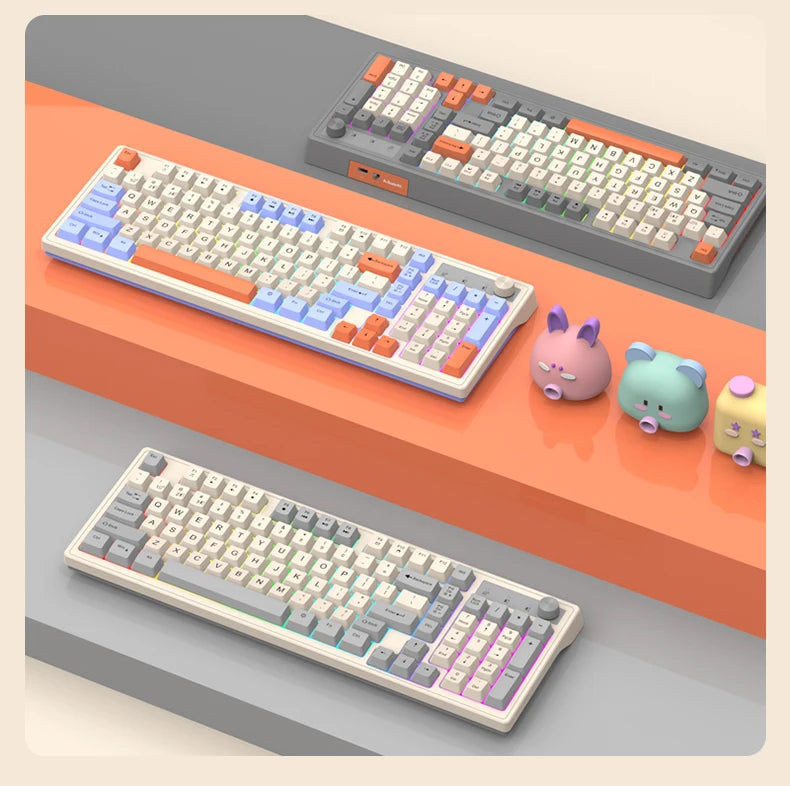 Dual Bluetooth Mechanical Keyboard Dual Modes BT5.0 2.4G Wireless Keyboard RGB Backlight Gaming Keyboard For  PC Laptop Tablet