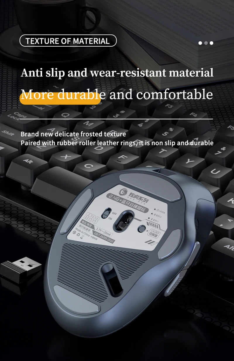 Xiaomi Bluetooth Wireless Mouse Dual-mode Rechargeable Silent Mechanical Office Gaming  Universal Mouse For PC Android IOS