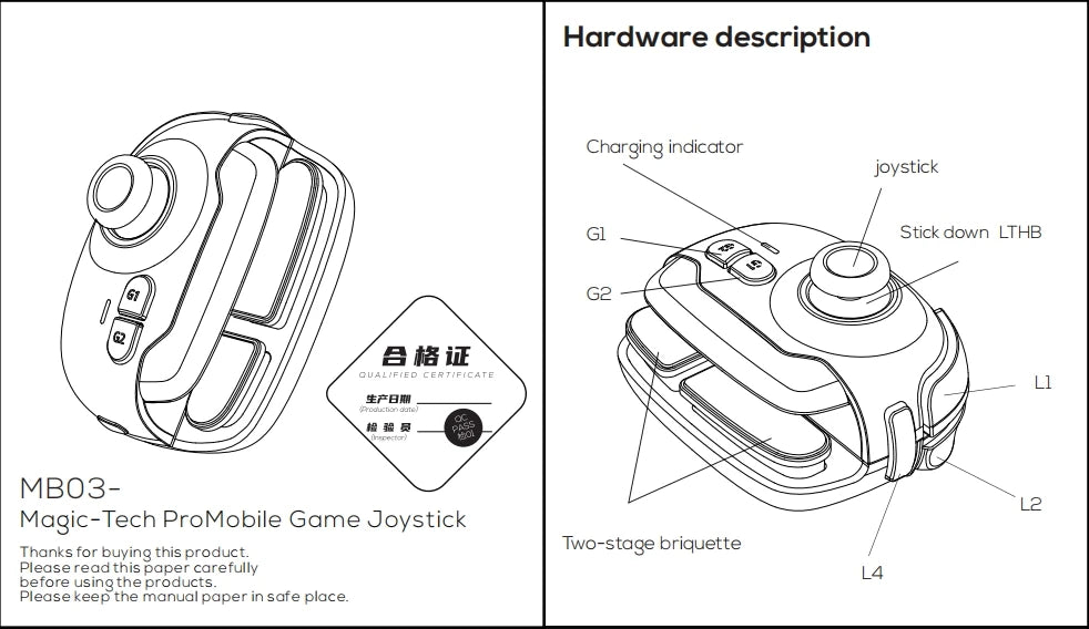 MEMO MB03 Pro Mobile Game Controller Joystick One-Click Equipment Swap Smart Recoil Control with Vibration for iOS and Android